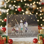 Custom HAPPY HOLIDAYS Gold confetti | PHOTO Holiday Card<br><div class="desc">Lovely modern photo season's greeting, Christmas, Hanukkah, Happy Holidays note cards. Easy DIY editable cards - simply add your family photo and your text. Option inside card to have message or delete to add your handwritten notes. Faux gold confetti foil.</div>