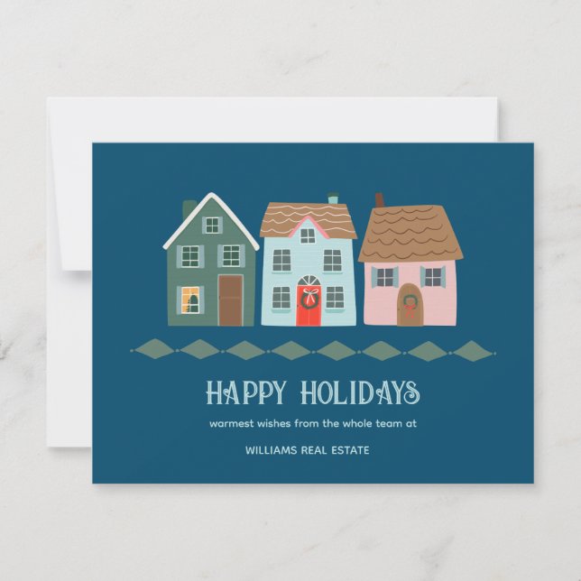 Custom Happy Holidays Real Estate Holiday Card (Front)