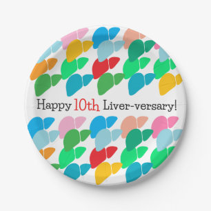 Custom Happy Liver-versary Paper Plate