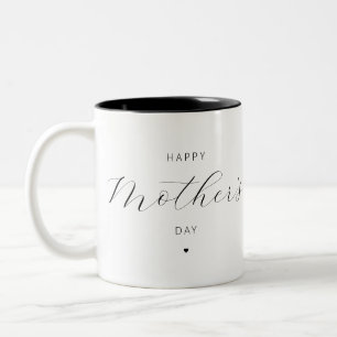 Custom Happy Mother's Day Elegant Typography Two-Tone Coffee Mug