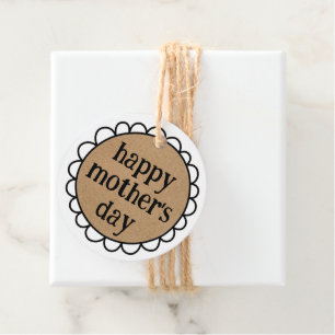 Custom HAPPY MOTHER'S DAY Scalloped Edge Gift Favour Tags