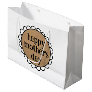 Custom HAPPY MOTHER'S DAY Scalloped Edge Large Gift Bag