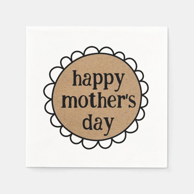 Custom HAPPY MOTHER'S DAY Scalloped Edge Napkin (Front)
