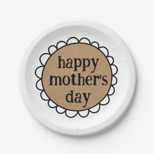 Custom HAPPY MOTHER'S DAY Scalloped Edge Paper Plate