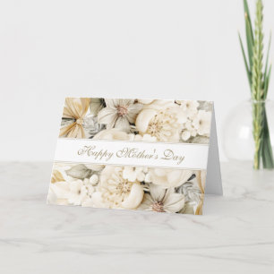 Custom Happy Mother's Day Vanilla cream floral Card