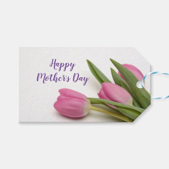 Custom Happy Mother's Day with Tulips Gift Tags | Zazzle.ca