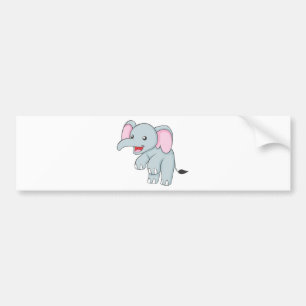 Custom Happy Standing Elephant Bumper Sticker