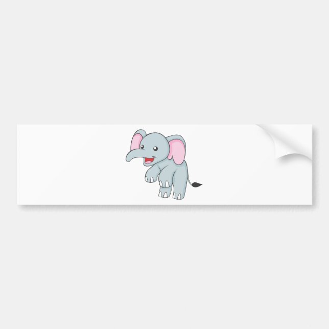 Custom Happy Standing Elephant Bumper Sticker (Front)