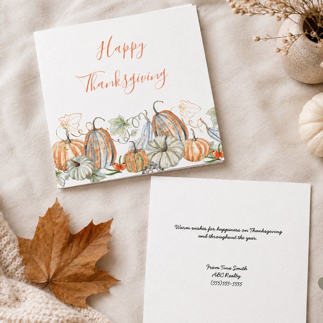 Custom Happy Thanksgiving Card (Personalized Thanksgiving Note Card)