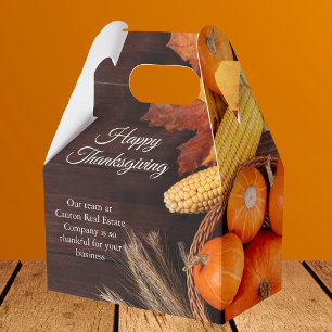 Custom Happy Thanksgiving Pumpkins Company Party Favor Box