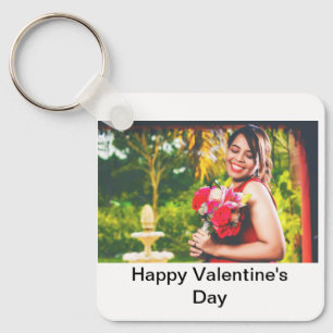 Custom Happy Valentine's Day photo  Keychain
