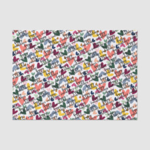 Custom Happy Valentines I Love You Heart Pattern Tissue Paper