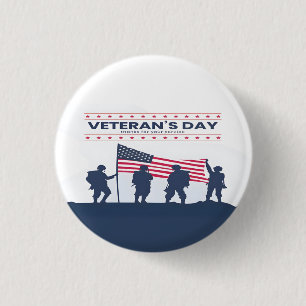 Custom Happy Veterans Day! Thank You Cards 2025 1 Inch Round Button