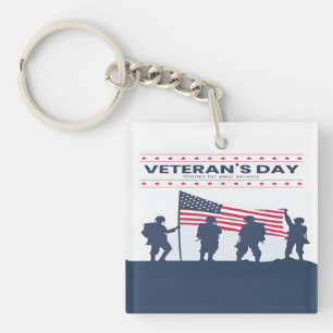 Custom Happy Veterans Day! Thank You Cards 2025 Keychain