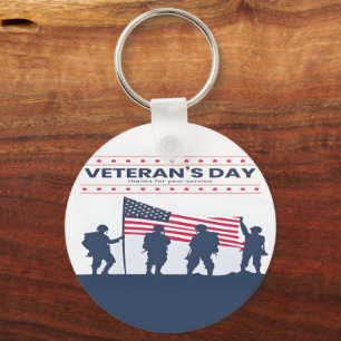 Custom Happy Veterans Day! Thank You Cards 2025 Keychain