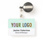 Custom Hard Plastic Name Badge Retractable Clip