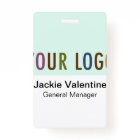 Custom Hard Plastic Name Badge with Metal Clip