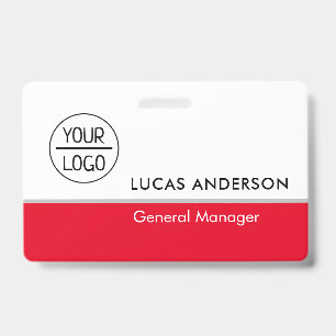 Custom Hard Plastic Name Badge with Metal Clip