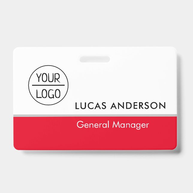 Custom Hard Plastic Name Badge with Metal Clip (Front)