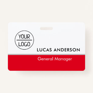Custom Hard Plastic Name Badge with Metal Clip