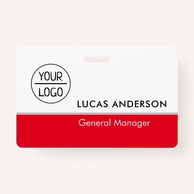 Custom Hard Plastic Name Badge with Metal Clip (Front)