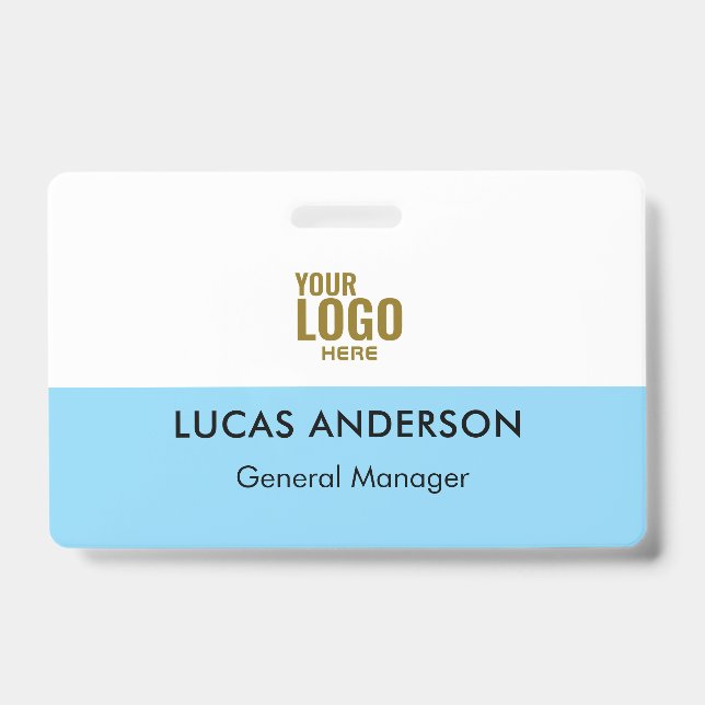 Custom Hard Plastic Name Badge with Metal Clip (Front)