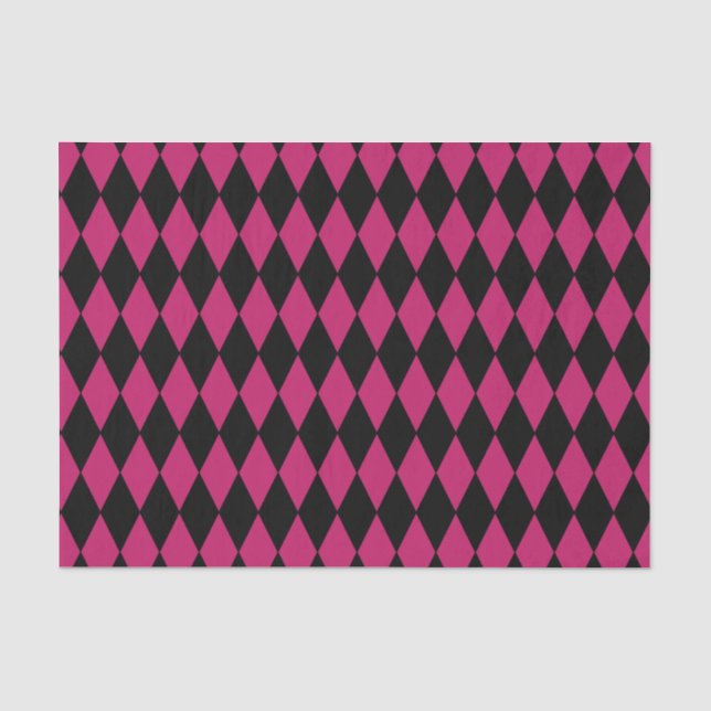 Custom Harlequin Pink/Black Diamond Tissue Paper (Front)