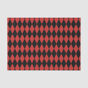 Custom Harlequin Red/Black Diamond Tissue Paper