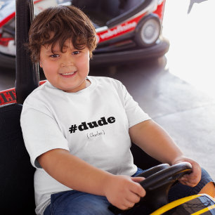 Custom Hashtag and Name Kid's XS - XL White T-Shirt