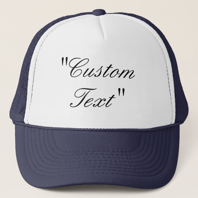 Custom Hat, Custom Text, Customized Hat, Custom Trucker Hat (Front)