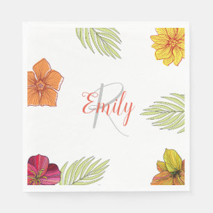 Custom Hawaiian Aloha Floral  Napkin