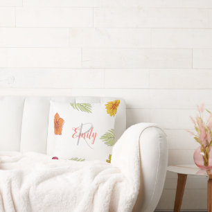 Custom Hawaiian Aloha Floral  Throw Pillow