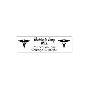 Custom Healthcare Address Rubber Stamp Self Ink
