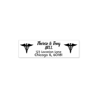 Custom Healthcare Address Rubber Stamp Self Ink