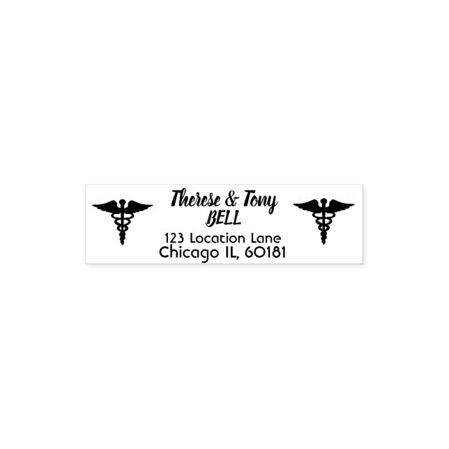 Custom Healthcare Address Rubber Stamp Self Ink (Design)