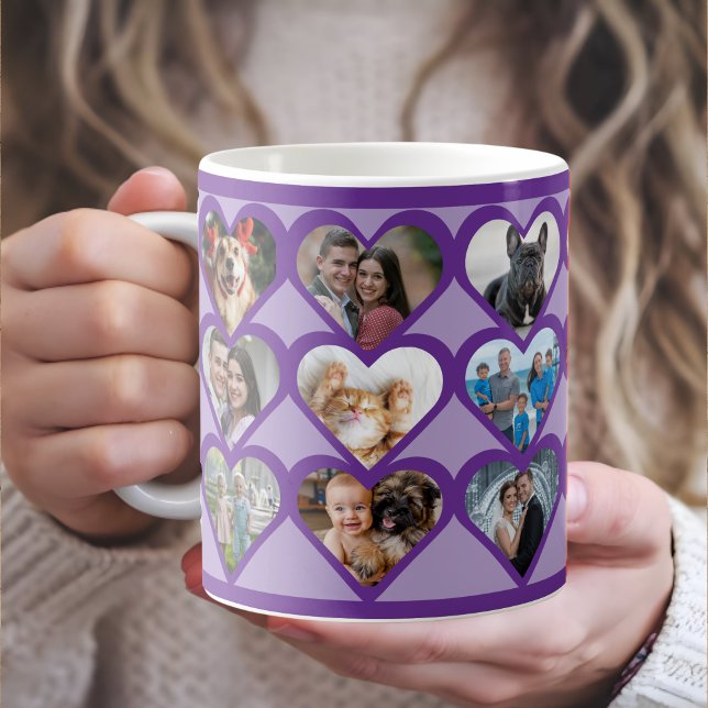 Custom Heart Photo Collage Coffee Mug (Creator Uploaded)