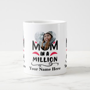 Custom heart photo mom in a million mothers day large coffee mug