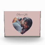 Custom Heart Photo Newlyweds Wedding Gift  Block<br><div class="desc">Lovable light spring mint pepermint colour. Minimalist simple modern trendy chic style pastel aestethic in mint solid colour. Mint home decor,  mint wedding decor aesthetic decor,  mint kitchen,  mint colour.</div>