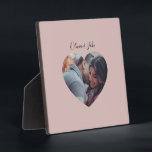 Custom Heart Photo Newlyweds Wedding Gift  Plaque<br><div class="desc">Lovable light spring mint pepermint colour. Minimalist simple modern trendy chic style pastel aestethic in mint solid colour. Mint home decor,  mint wedding decor aesthetic decor,  mint kitchen,  mint colour.</div>