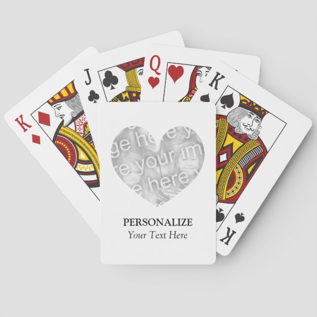 Custom heart photo playing cards | Add your image (Back)
