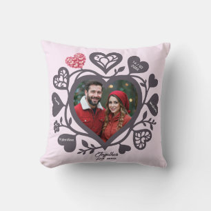 Custom Heart Photo Romantic Throw Pillow