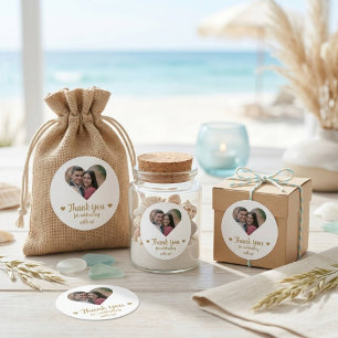 Custom Heart Photo Wedding Favour Stickers