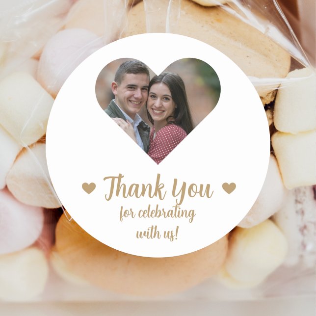 Custom Heart Photo Wedding Favour Stickers (Creator Uploaded)