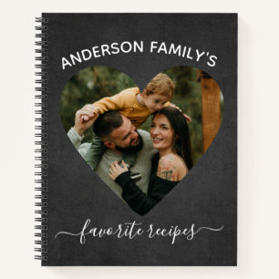 Custom Heart Shape Family Photo Recipe  Notebook