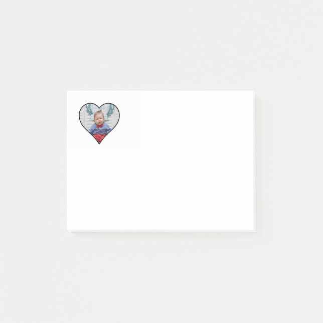 Custom Heart Shaped Photo Add Your Own Picture Post-it Notes (Front)