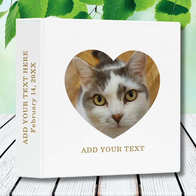 Custom Heart Shaped Photo Text Personalized Binder (Creator Uploaded)