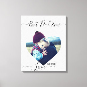 Custom heart shaped picture and text  canvas print