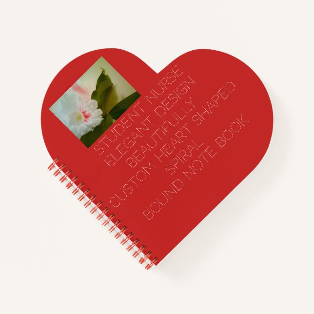 custom heart shaped spiral bound notebook (Front)