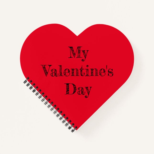 Custom Heart Shaped Spiral Bound Notebook (Front)
