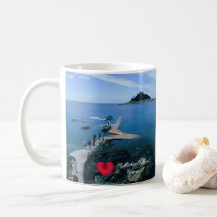 Custom Heart St Michaels Mount Cornwall with Boats Coffee Mug